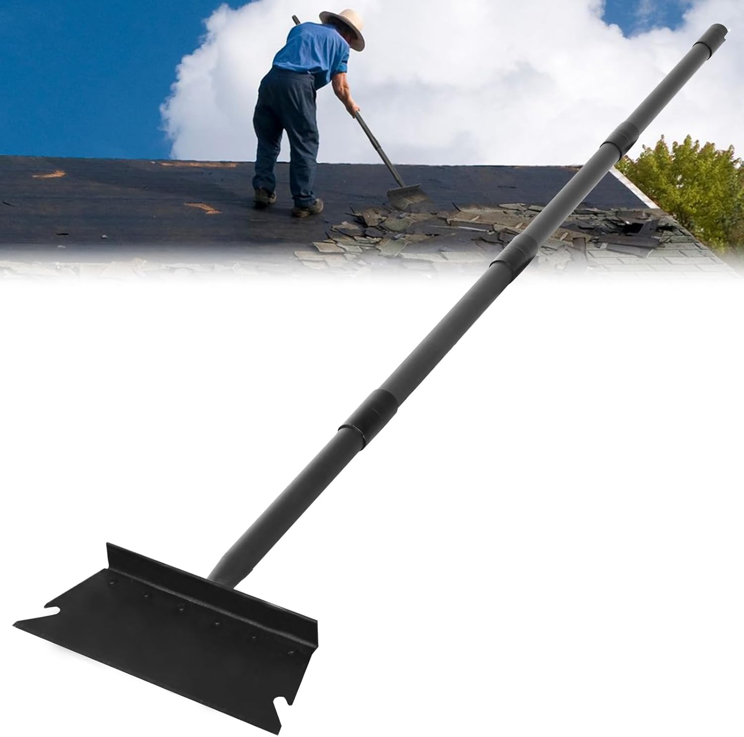 Small Shovel for Digging with Metal Handle, 43.7 Inch Heavy Duty Garden Shovel, Garden Shovel, Floor Scraper, Ice Scraper