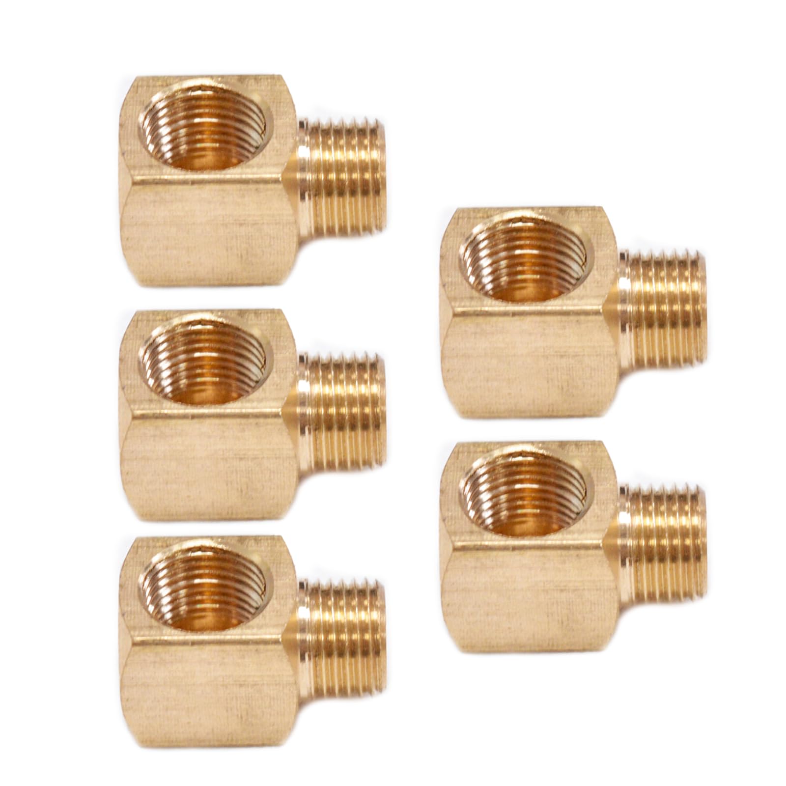 Tfaoys 1/4 Of 5 Brass Square Pipe Fittings Brass Elbow Connectors Metal Corner Pipe Joints For Home Plumbing & Water Supply Heavy Duty Connectors