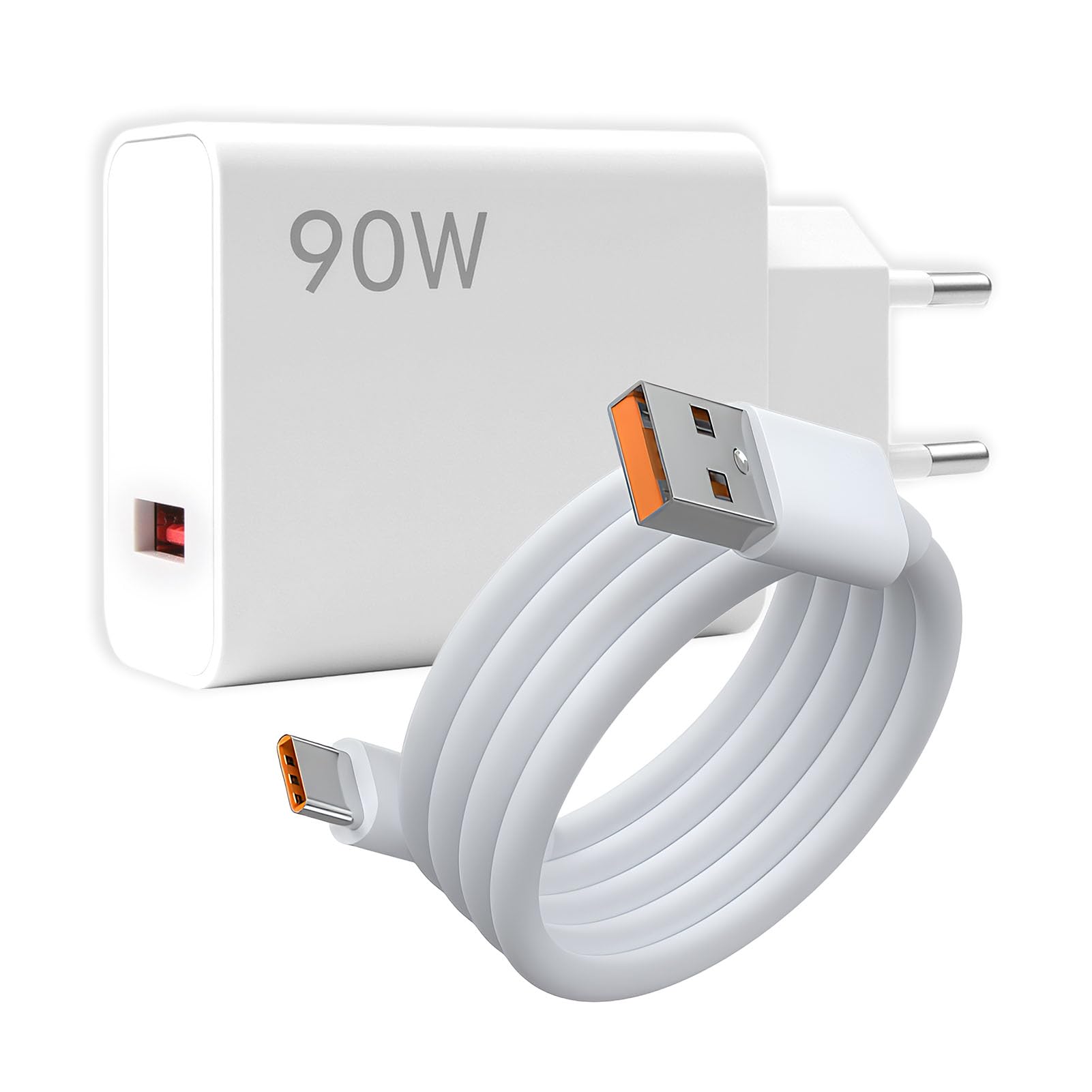 Fast Charger 90W with 1m USB-C Cable for Mobile Phones, Xiaomi 15 Ultra 15Pro 14T 14 13T 13 Ultra 13, Redmi Note 13/14 Pro 5G, POCO X4 Pro 5G, Xiaomi Pad, Mi 10T, Mi 10T Lite and More Type-C Devices