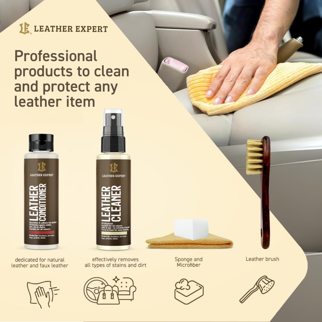 Kit de soin et réparation de volant en cuir expert noir - Restaurez le cuir endommagé du volant de voiture, siège de voiture, veste de canapé, rafraîchissez la couleur et entretenez le cuir