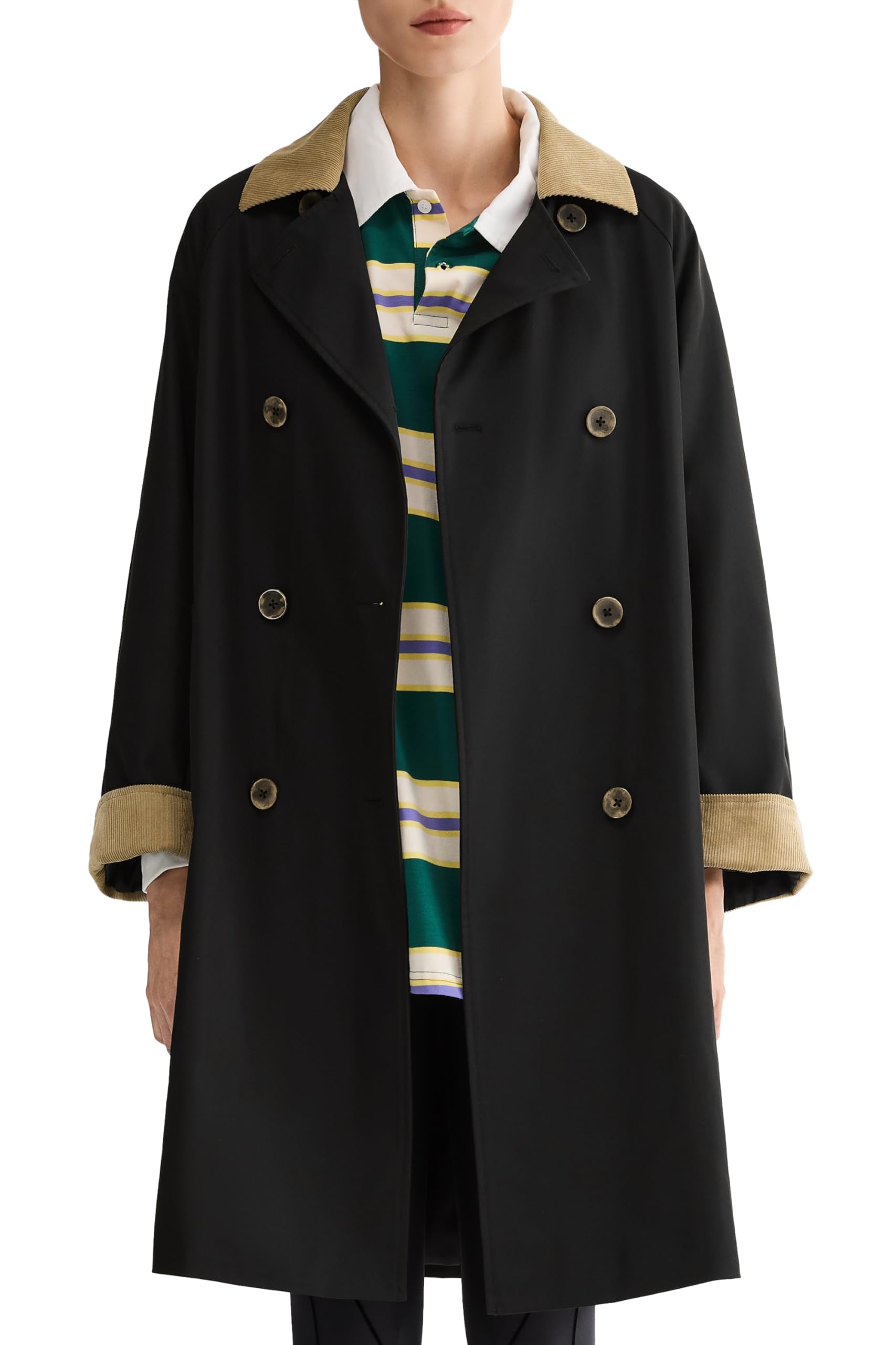 Orolay Womens Oversized Double Breasted Trench Coat Casual Barn Jacket Long Windproof Outerwear