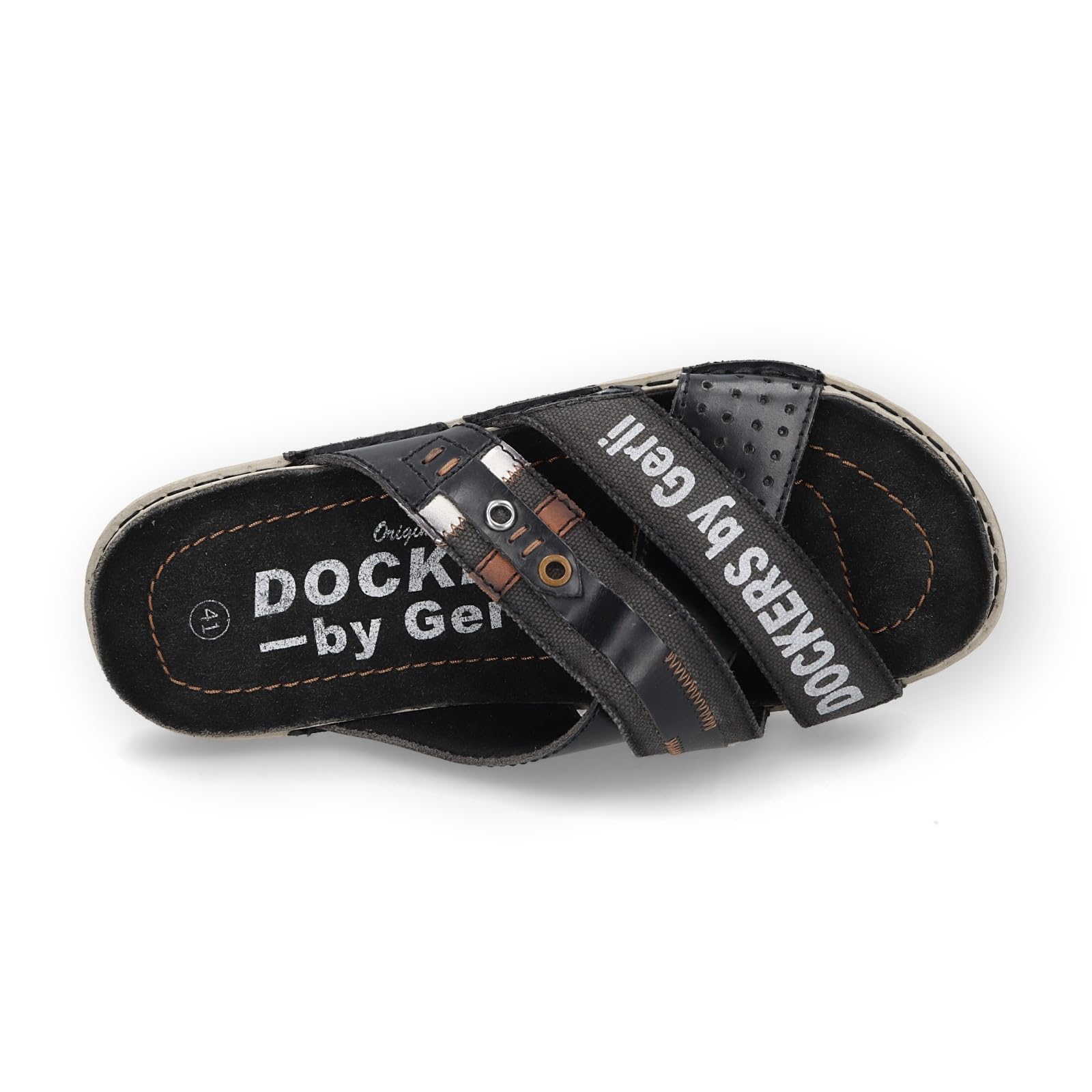 Dockers by Gerli Sandales Homme Tongs noir Cuir