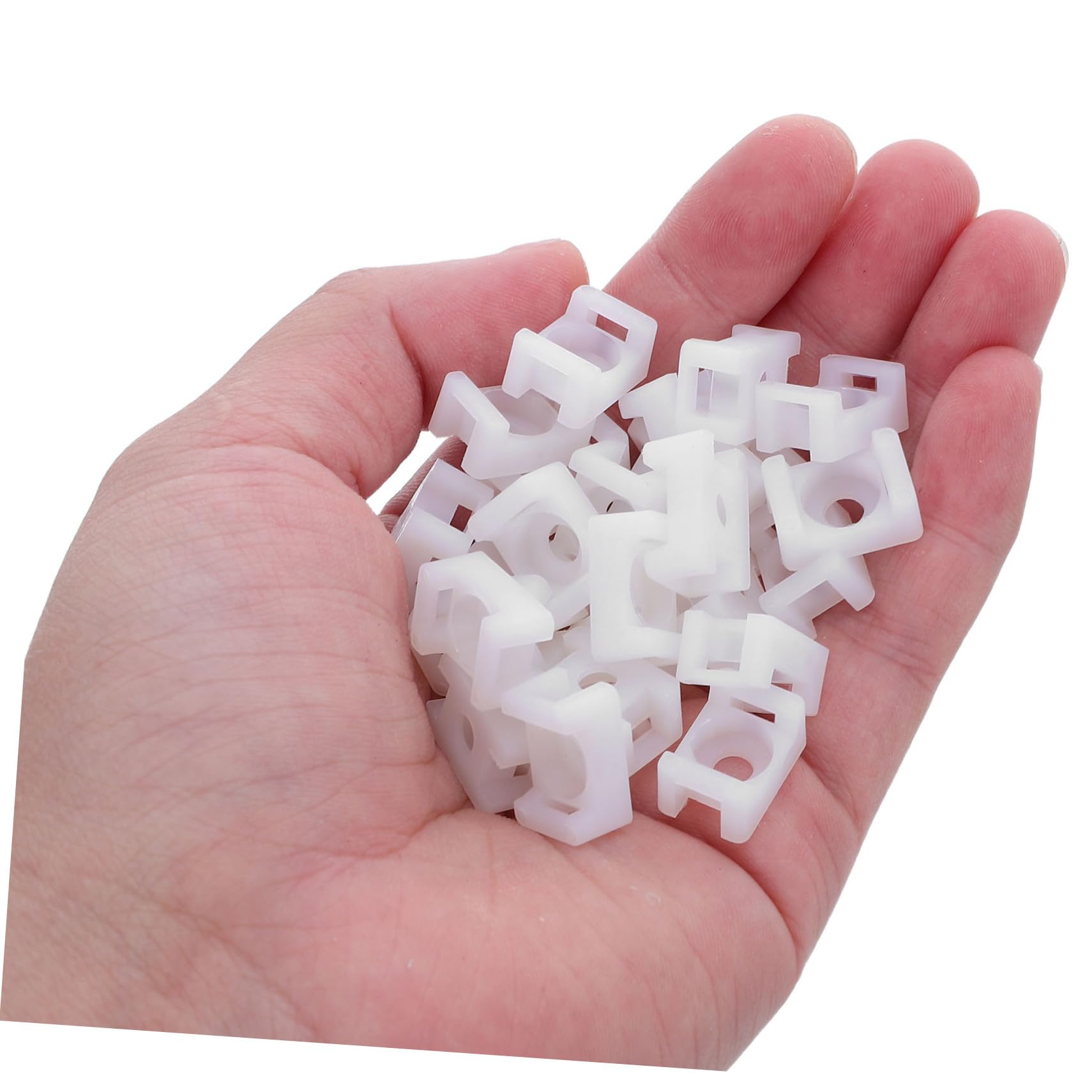 HOMSFOU 1000 Pezzi Supporto in Plastica per Fascette, Fermacavi Bianco con Foro per Vite, Organizzatore Cavi Rapido per Gestione Fili a Casa e Scrivanie