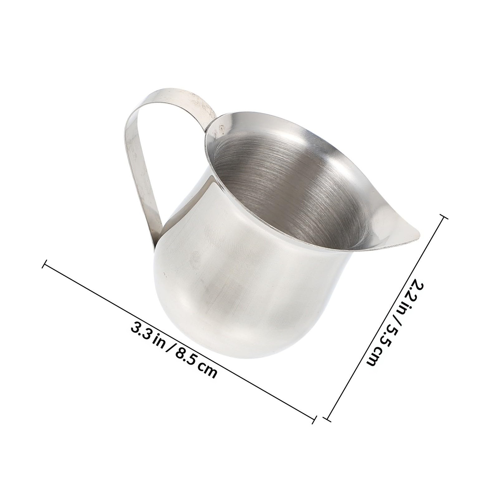 Jarras de Leche Pequeñas de Acero Inoxidable, 6 Piezas, Plata