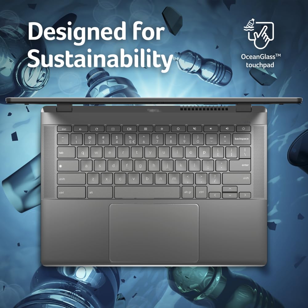 Acer Chromebook Plus 514 CB514-3H - Ordenador Portátil con Google IA 14" WUXGA IPS (AMD Ryzen 3 7320C, 8GB RAM, 128GB SSD, AMD Radeon Graphics, ChromeOS) Plata, Teclado QWERTY español