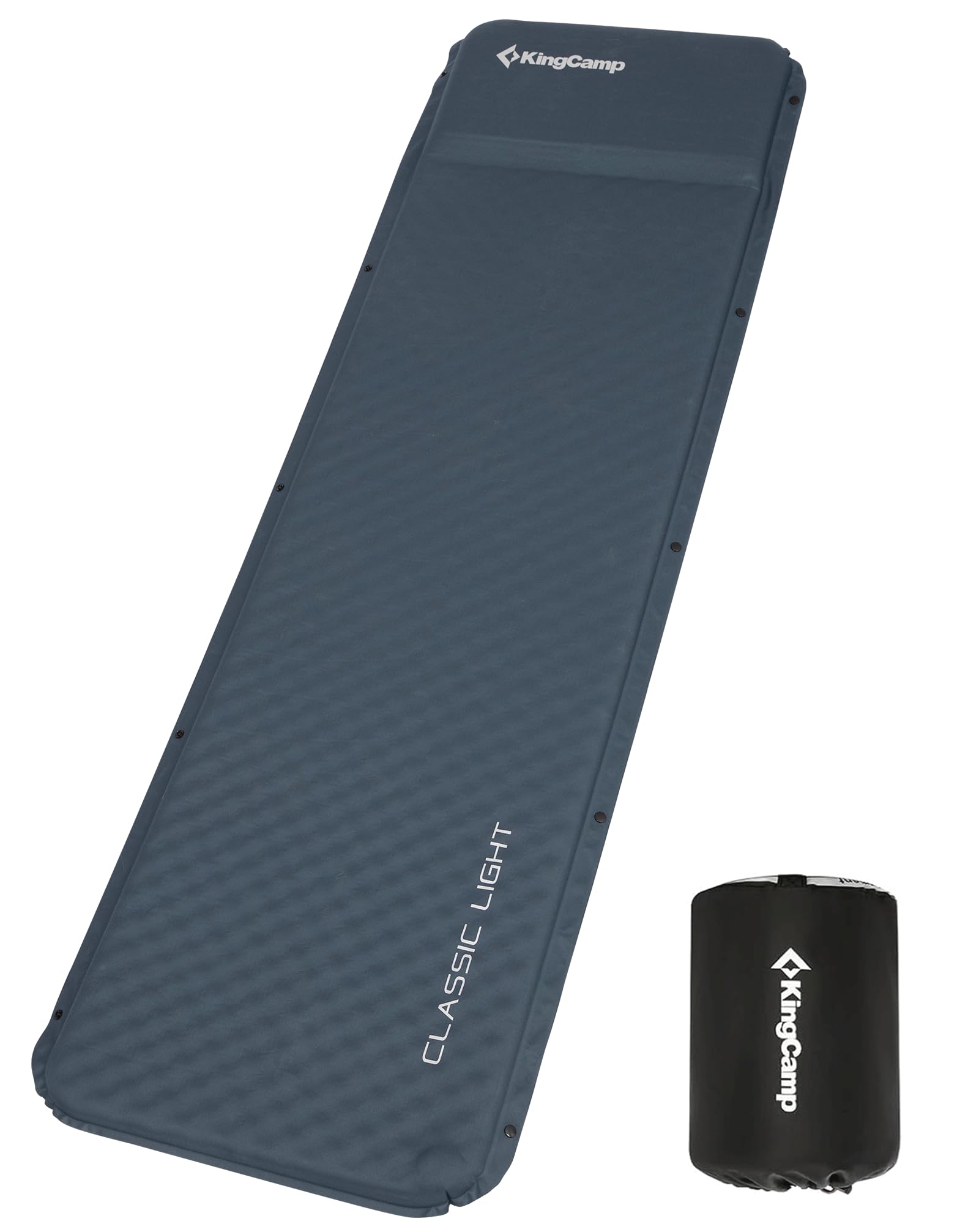 KingCamp Colchoneta de camping autoinflable individual ultraligera compacta cama de aire cómoda colchón enrollable