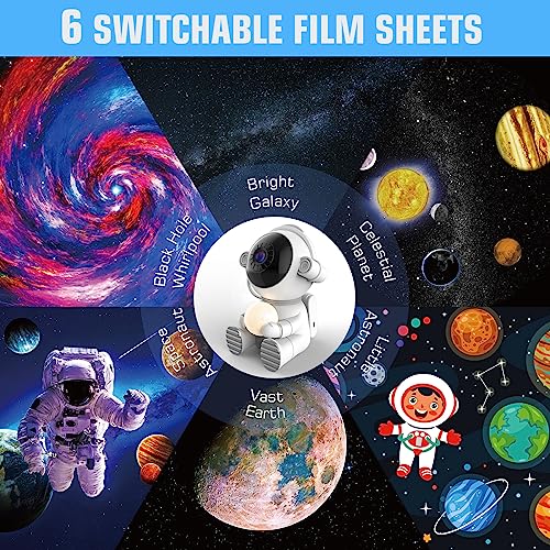 Astronaut Projector Lights, Space Buddy Galaxy Planetarium Projector With 12 Projection, Remote Timer & 360°Rotation Head, Spacebuddy Night Lamp With Moon, Gifts For Kids Adult Christmas Room Decor #TOP4