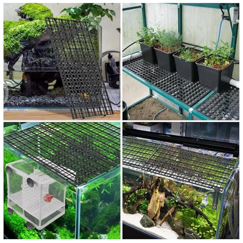 2 Stück 30x15cm Aquarium Trennwand, Aquariumgitter Aus Kunststoff Aquarium Tank Grid Trennung Brett Trennwand Für Aquarien, Aquariumteiler Für Isolation DIY-Filtration Und Aquascaping (Schwarz)