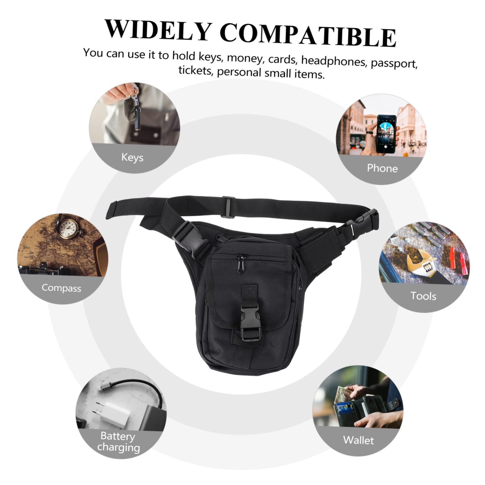 Hemobllo Bolsa Pierna Riñonera De Camping Riñonera Cangurera para Hombre para Actividades Al Aire como Camping Senderismo o Ciclismo Material Resistente y Diseño Funcional