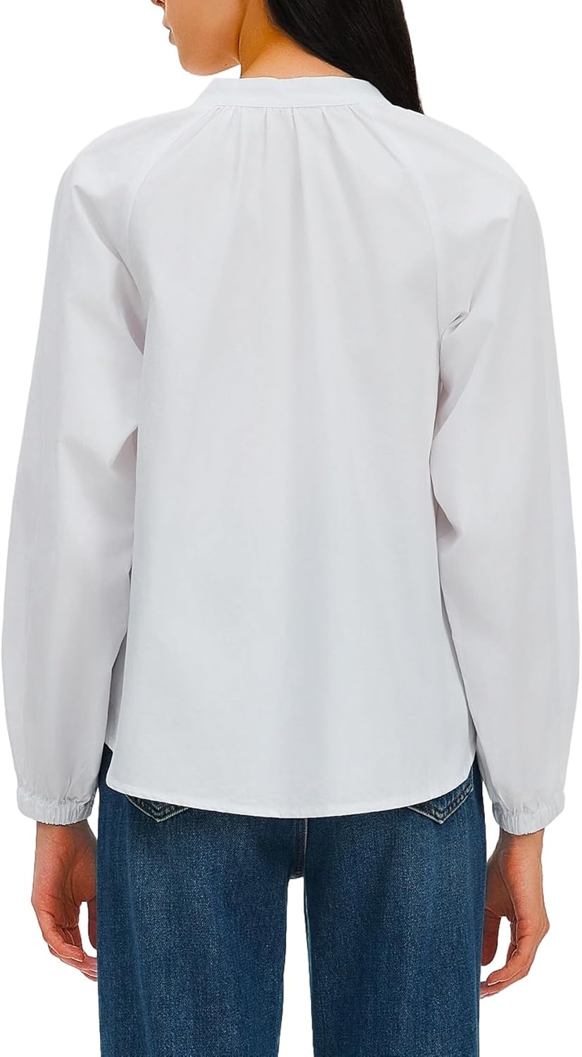 Women's Floral Embroidered Tops Boho Long Sleeve V Neck Button Up Shirt Fall Casual Blouses - Image 7