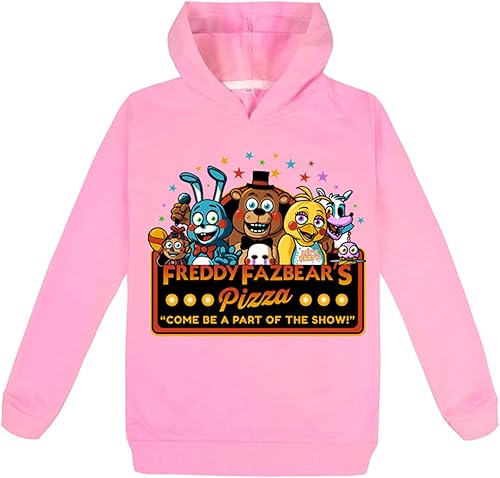 TECKI Child Long Sleeve Hoodie Five Nights at Freddy's Cotton Sweatshirts Pullover with Hood for 2-16 Years