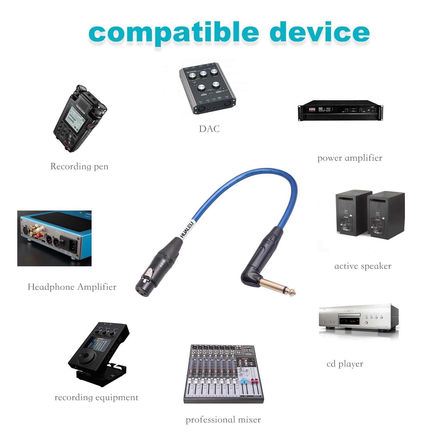 Mikrofonkabel TS rechtwinklig auf XLR-Buchse, XLR-Buchse auf 6,35 mm TS-rechtwinkliger Stecker, 6 N OFC + versilbertes Hi-End-Audiokabel für Mikrofonmischer, 2 Stück