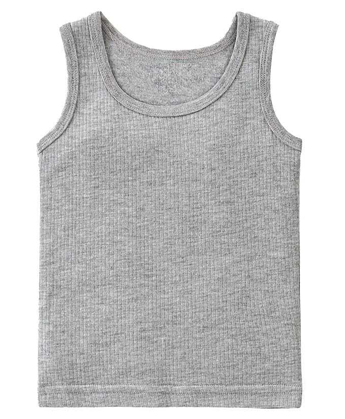 Tangy Kids Thermal Vest Inner Winter Wear Top Body Warmer Baniyan for New Born Infants Baby Boys & Baby Girls Set of 3 (in, Age, 0 Months, 3 Months, Regular, Grey Vestx3)