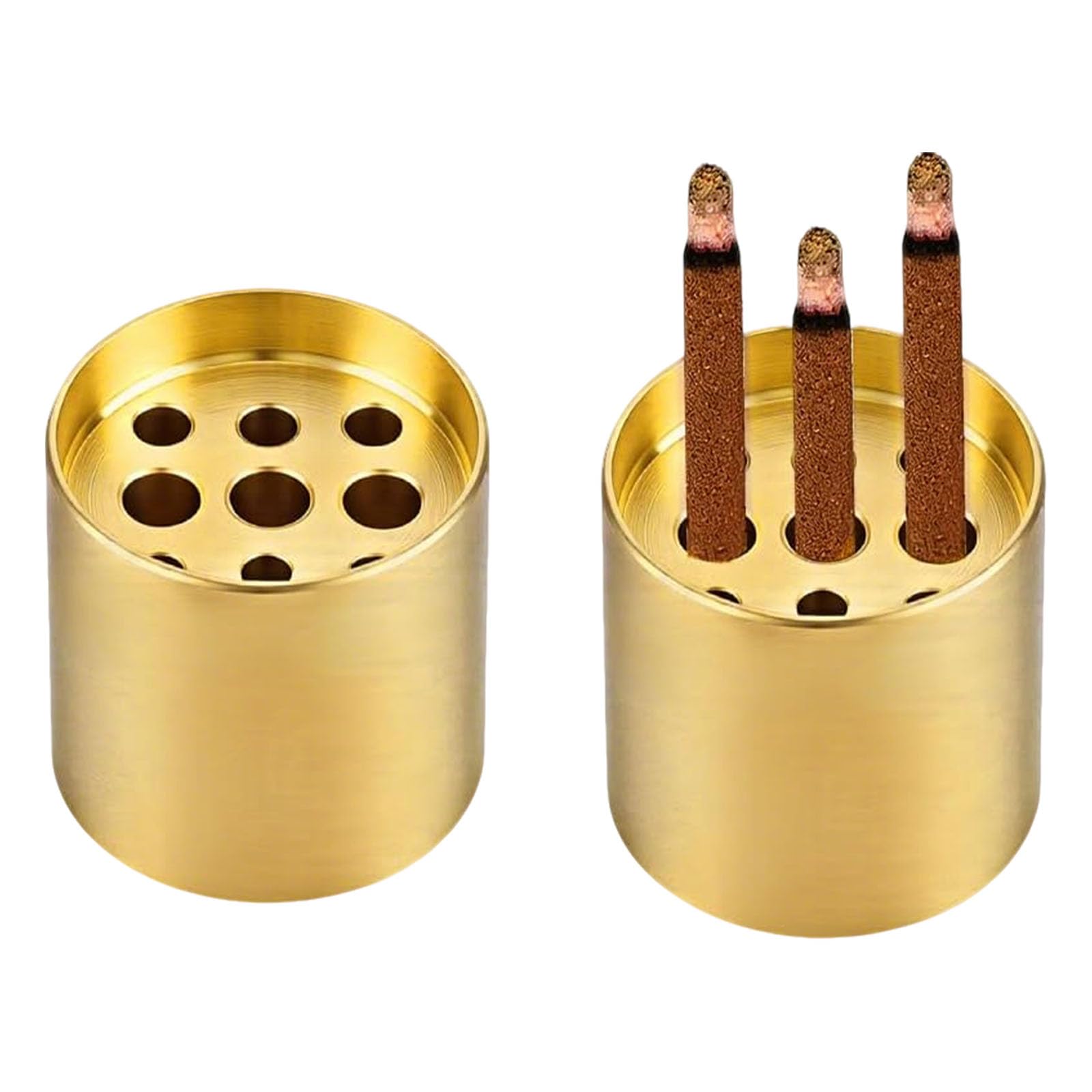 2Pcs Incense Stick Stand, Brass Agarbatti Holder, Decorative Dhoop Stand for Home Meditation and Yoga Practice, Compact 2 cm Size Set with Multiple Holes for Secure Placement-image-43