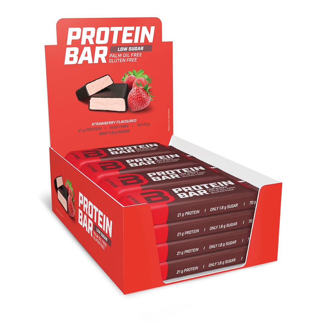 BioTech USA Protein Bar, 16 x 70 g Riegel (Strawberry)