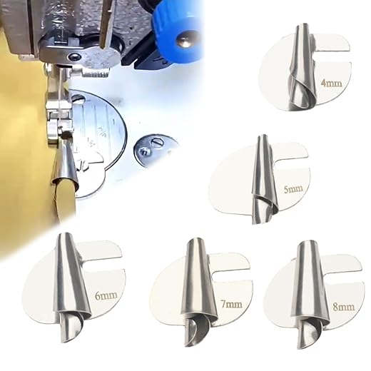 Sewing Rolled Hemmer Foot Kit 5 Pack, 4mm(0.15in)-8mm(0.3in) 5 Sizes Wide Rolled Hem Pressure Foot, Wide Narrow Rolled Hem Sewing Machine Presser Foot Kit