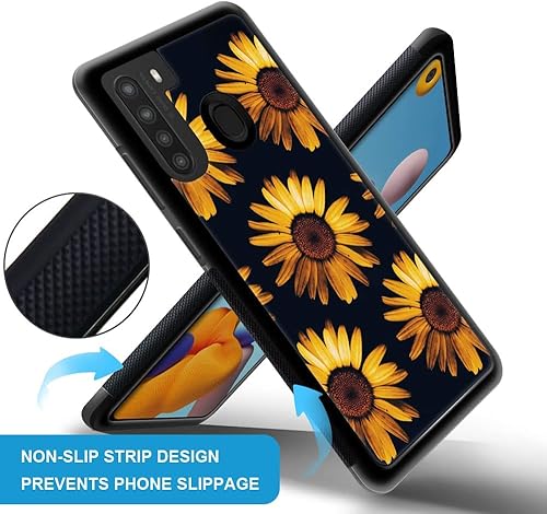 Miniatura 2 de DAIZAG Funda compatible con Samsung Galaxy A21, diseño de girasol artístico para hombre y mujer, protección a prueba de golpes y arañazos TPU para