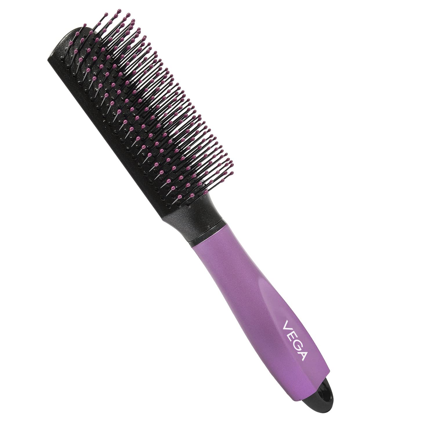 Vega Flat Hair Brush (India's No.1* Hair Brush Brand) With Cleaning Comb For Men and Women (E18-FB)-image-1