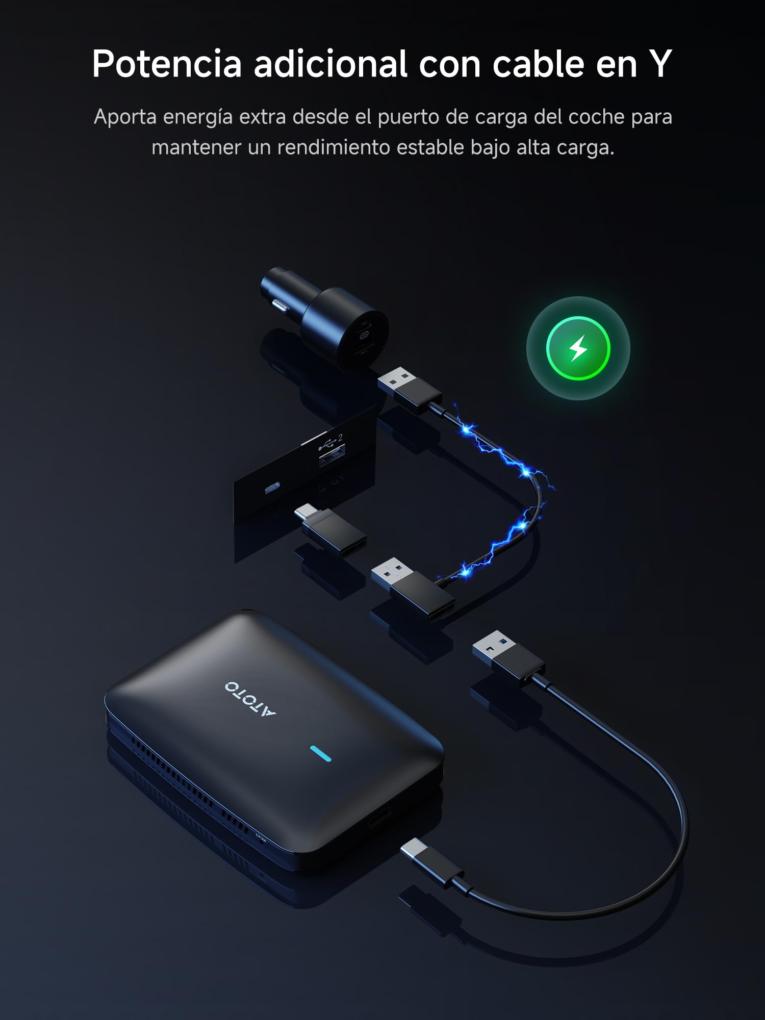 Adaptador CarPlay Android Auto Inalámbrico, AI Box carpaly Youtube/Netflix | 4+32GB,DriveChat AI, YouTube, Doble WiFi, Bloqueo Bluetooth,Aplicaciones instalables
