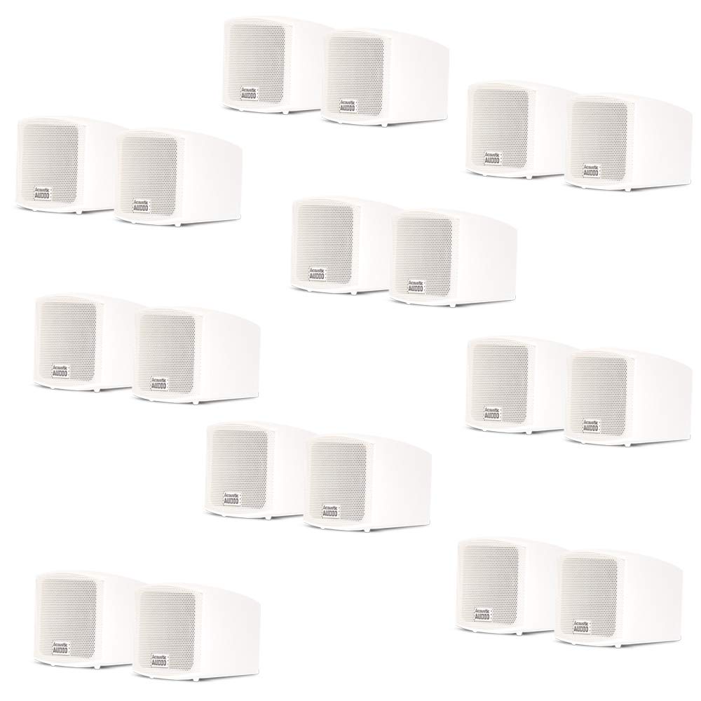 Acoustic Audio AA321W Mountable Indoor Speakers 3600 Watts White Bookshelf 9 Pair Pack AA321W-9Pr