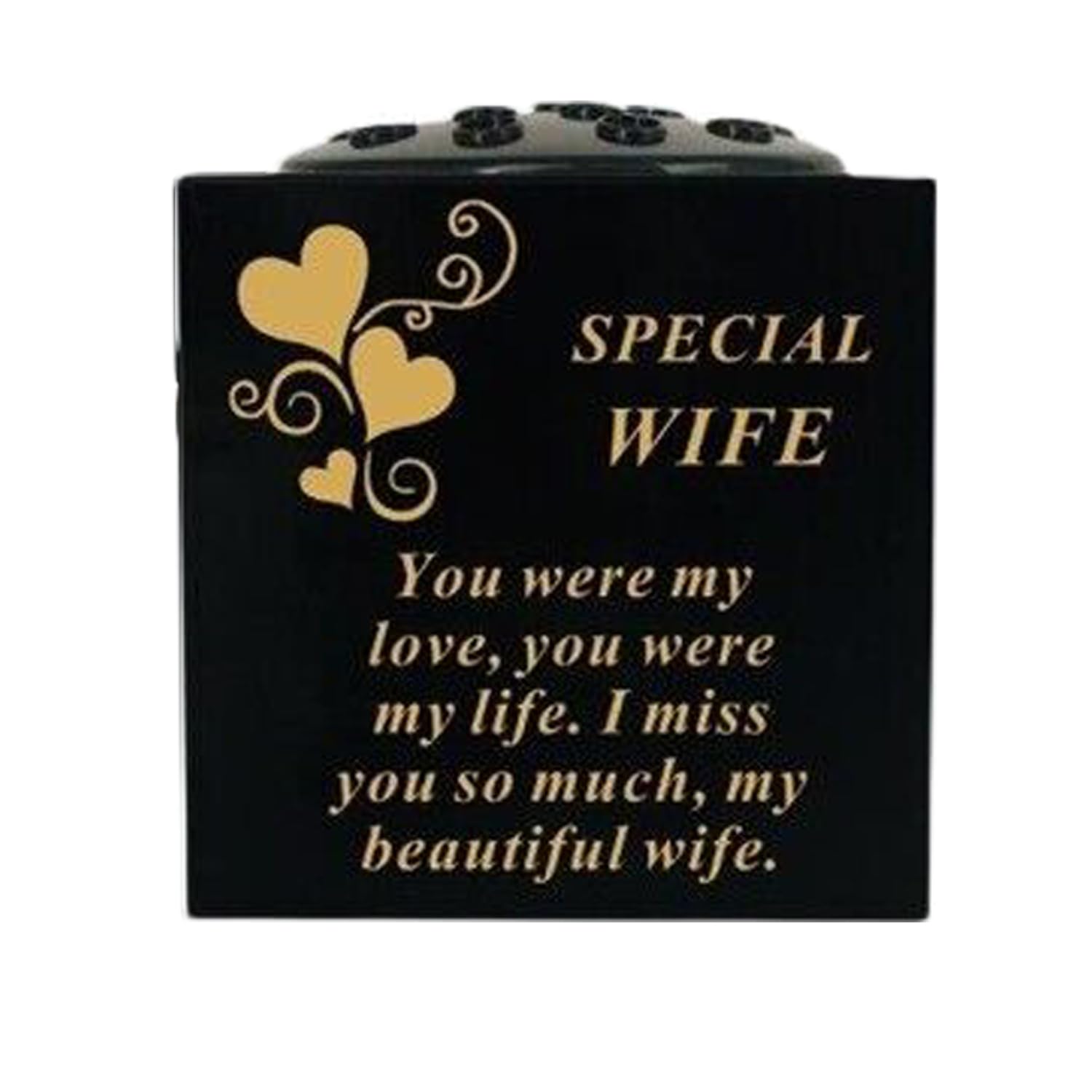 Yaldram Graveside Memorial Rose Bowl, Grave Vase Container for Flower with Personalised Verse Memorial Gift for Loved One. (Wife)