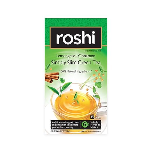 SimplySlim Green Tea for Weightloss | 25 Teabags | Slimming Tea with Goodness of Lemongrass and Cinnamon for your Belly Fat loss & Fitness regime