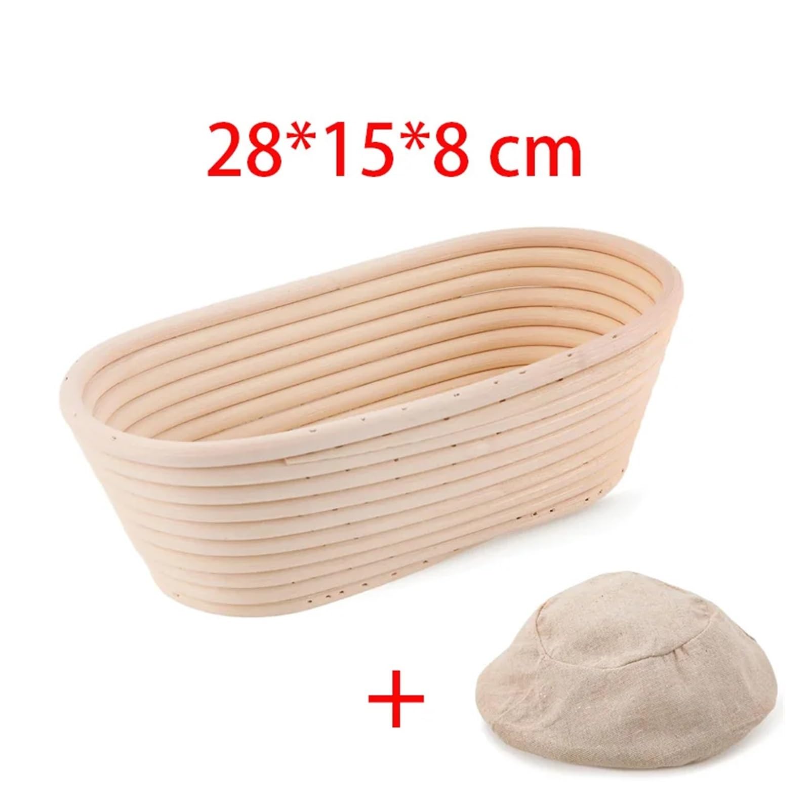 Cesta de mimbre for fermentación masa, cuenco for hornear(Oval 28X14X8)