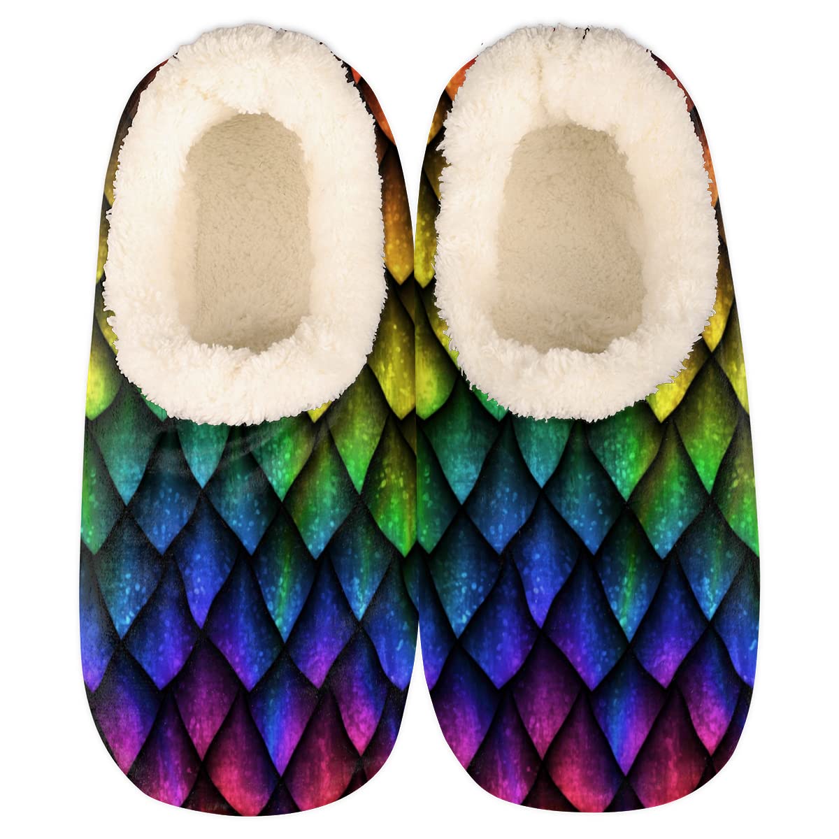 Slippers for Women, Animals Dragons Skin Quama Memory Foam House Slippers Warm Cozy Anti-Skid House Shoes Fuzzy Home Slipper Shoes Indoor Outdoor