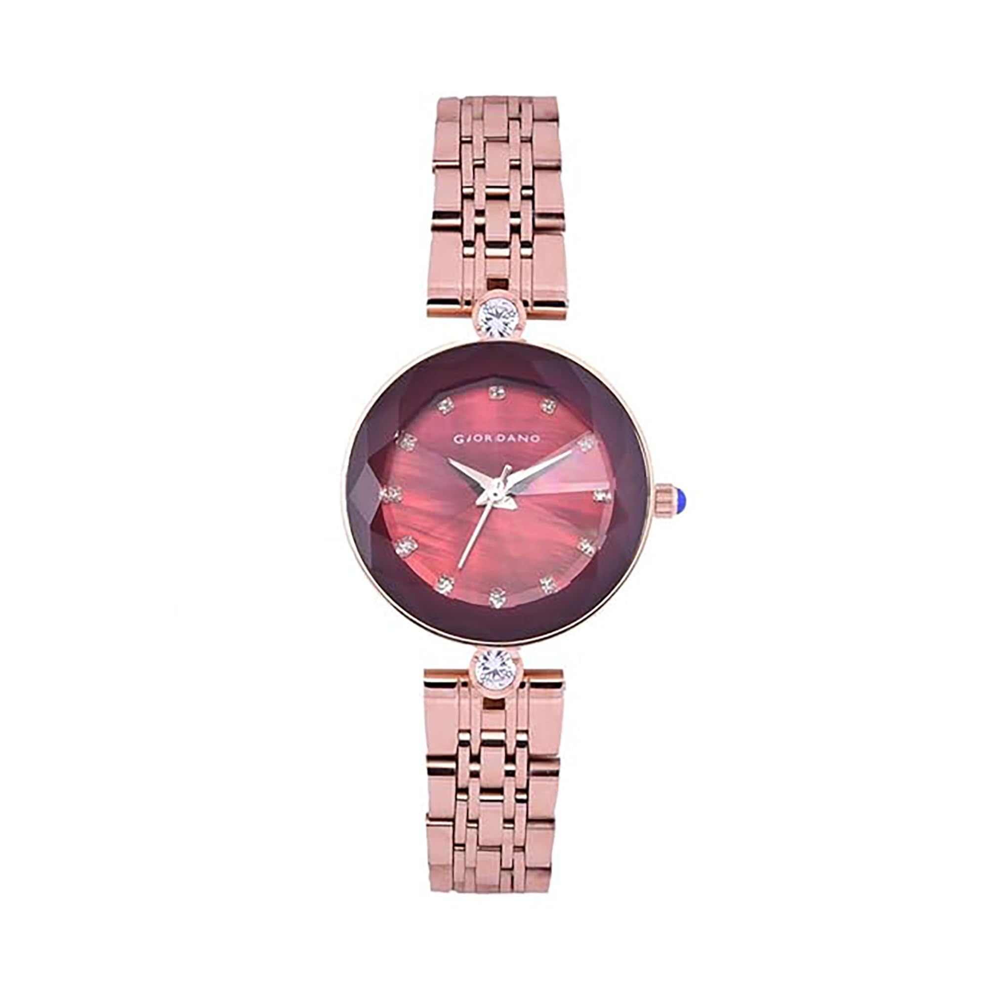 Giordano Eleganza Collection Round Analog Watch for Women, Diamond-Set with Metal Strap Ladies Water Resistant Wrist Watch - GZ-60014 (B0B7X7W4Z7) Amazon Price History, Amazon Price Tracker