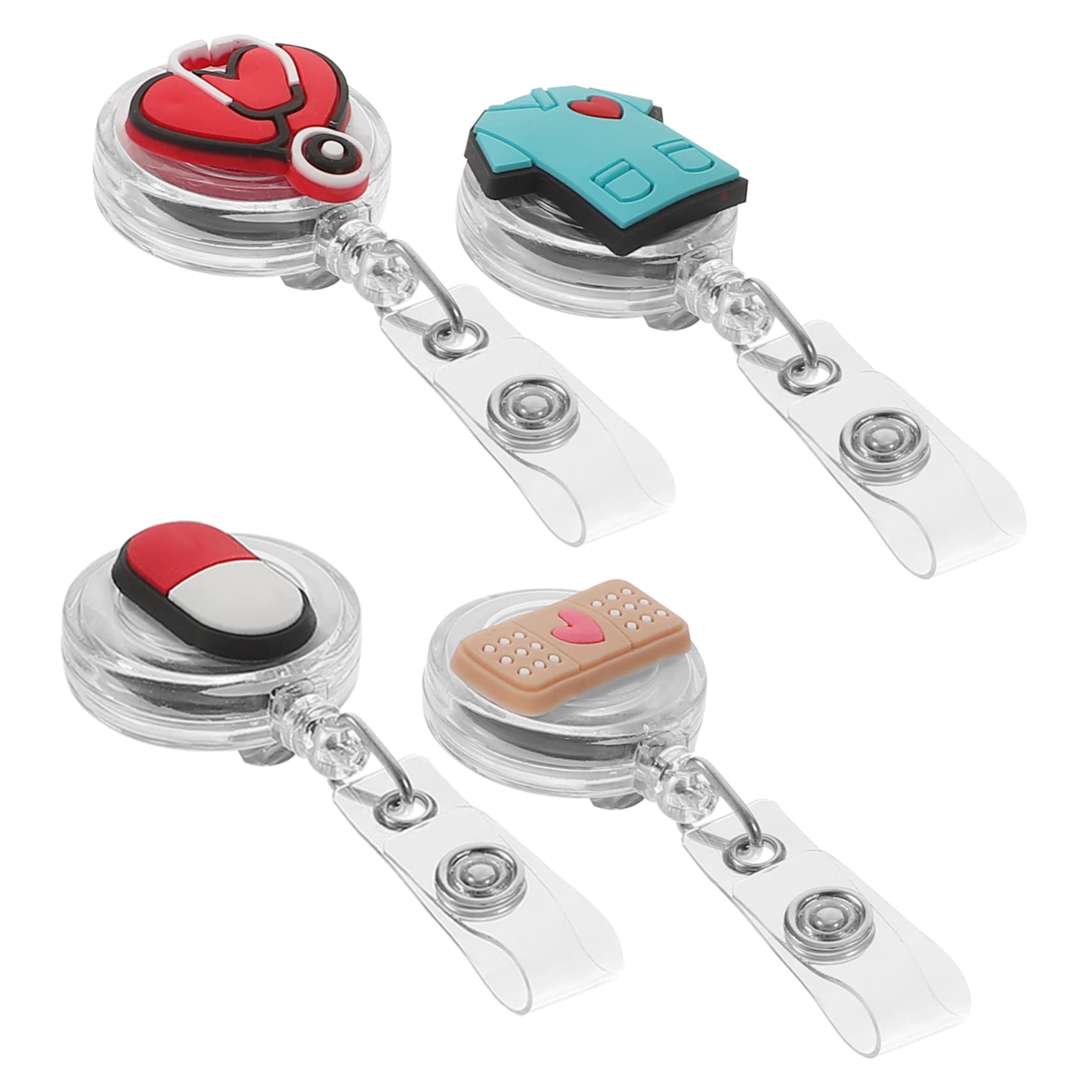 NUOBESTY Lot De 5 Porte-badges Rétractables Pour Technicien En Accessoires Pour Badges D'étudiant Porte-badges Nominatifs Porte-badges Portables 4 Pièces X 5