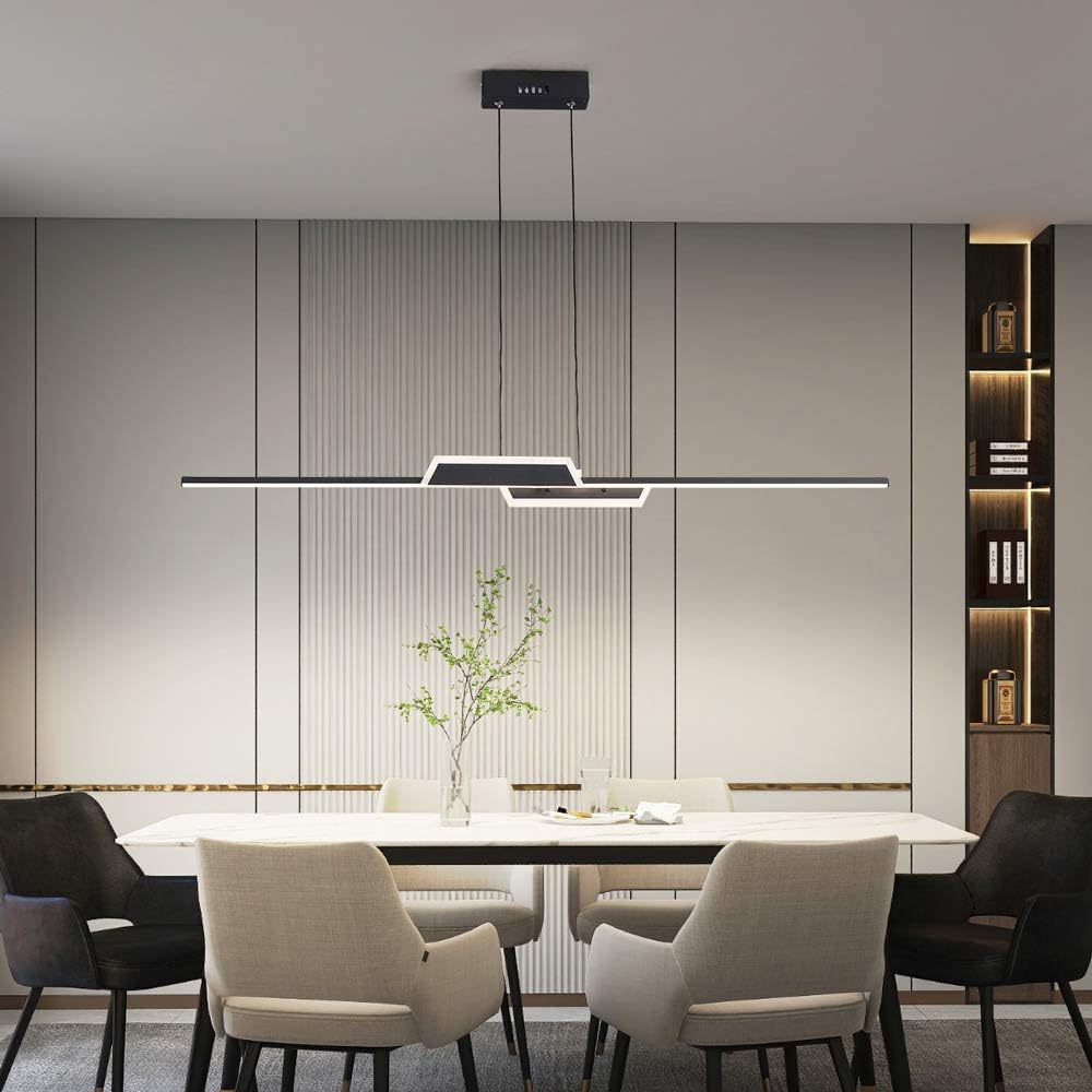 Luminaire linéaire LED 30W suspendu moderne pour îlot de cuisine et salon