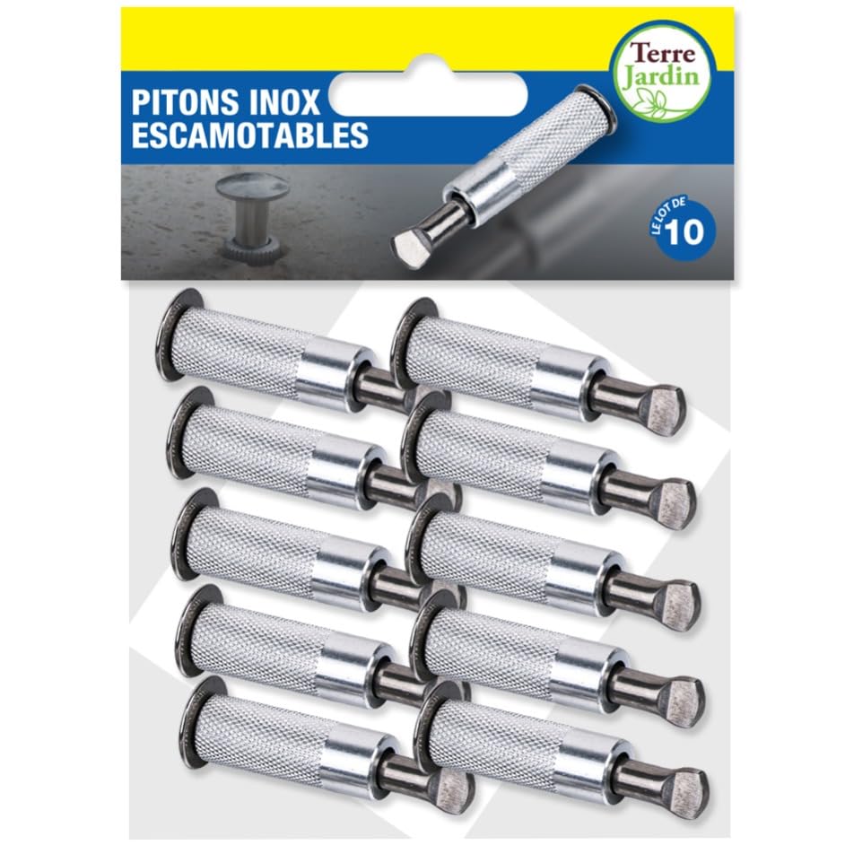 TERRE JARDIN - Piton Douille rétractable INOX - X10, Gris