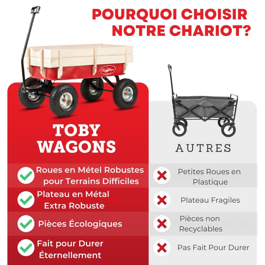 Chariot à traction - Notre chariot tout terrain sur roues est parfait pour la plage, le shopping, le jardin, les festivals et le camping, idéal pour le shopping des chiens et des enfants