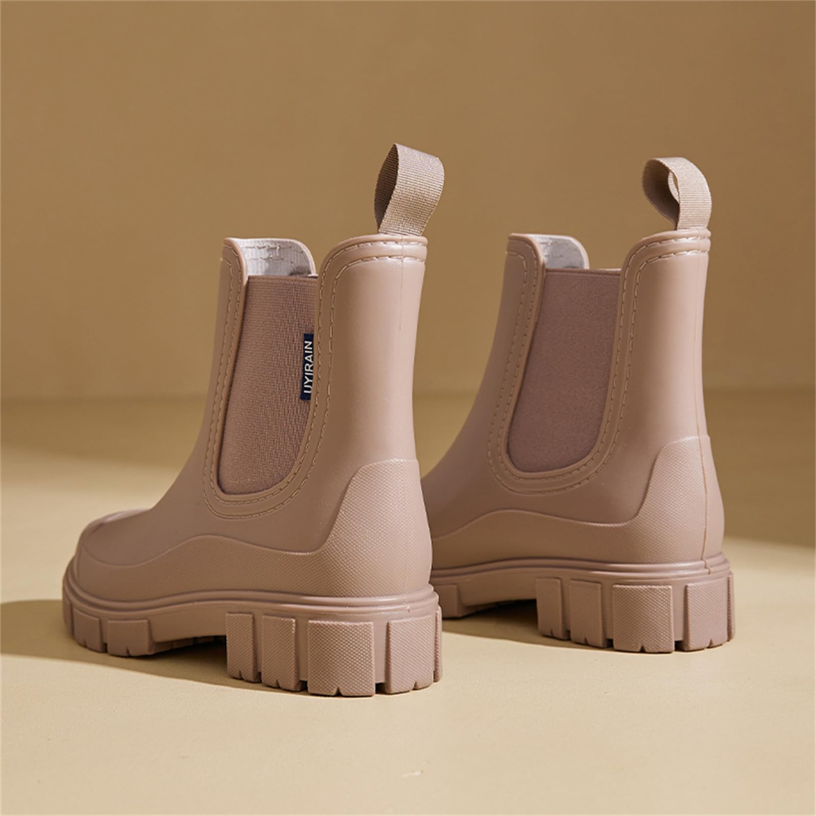 AONEGOLD Lluvia Botines Impermeables Botas Mujer Antideslizante Tobillo Boots Botines de Caucho Moda Jardín Trabajo