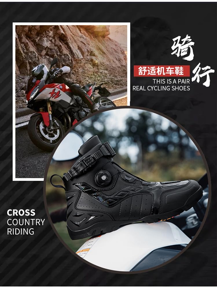 Scarpe da Moto in Pelle da Uomo Stivali da Moto Touring