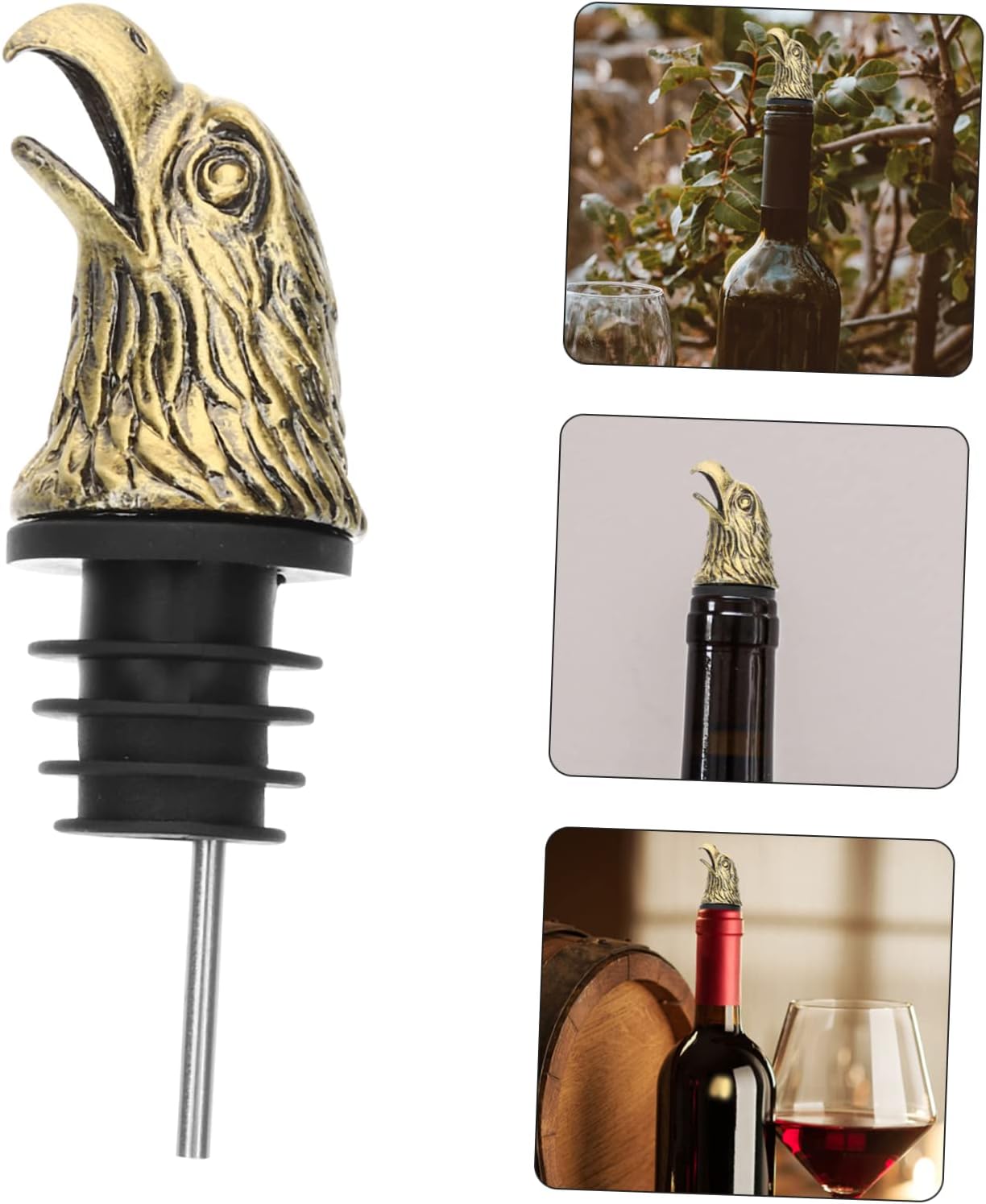 OUNONA Eagle Head Wine Pourer Spout Zinc Alloy Wine Decanter Adjustable Liquor Pourer for Home Bar for