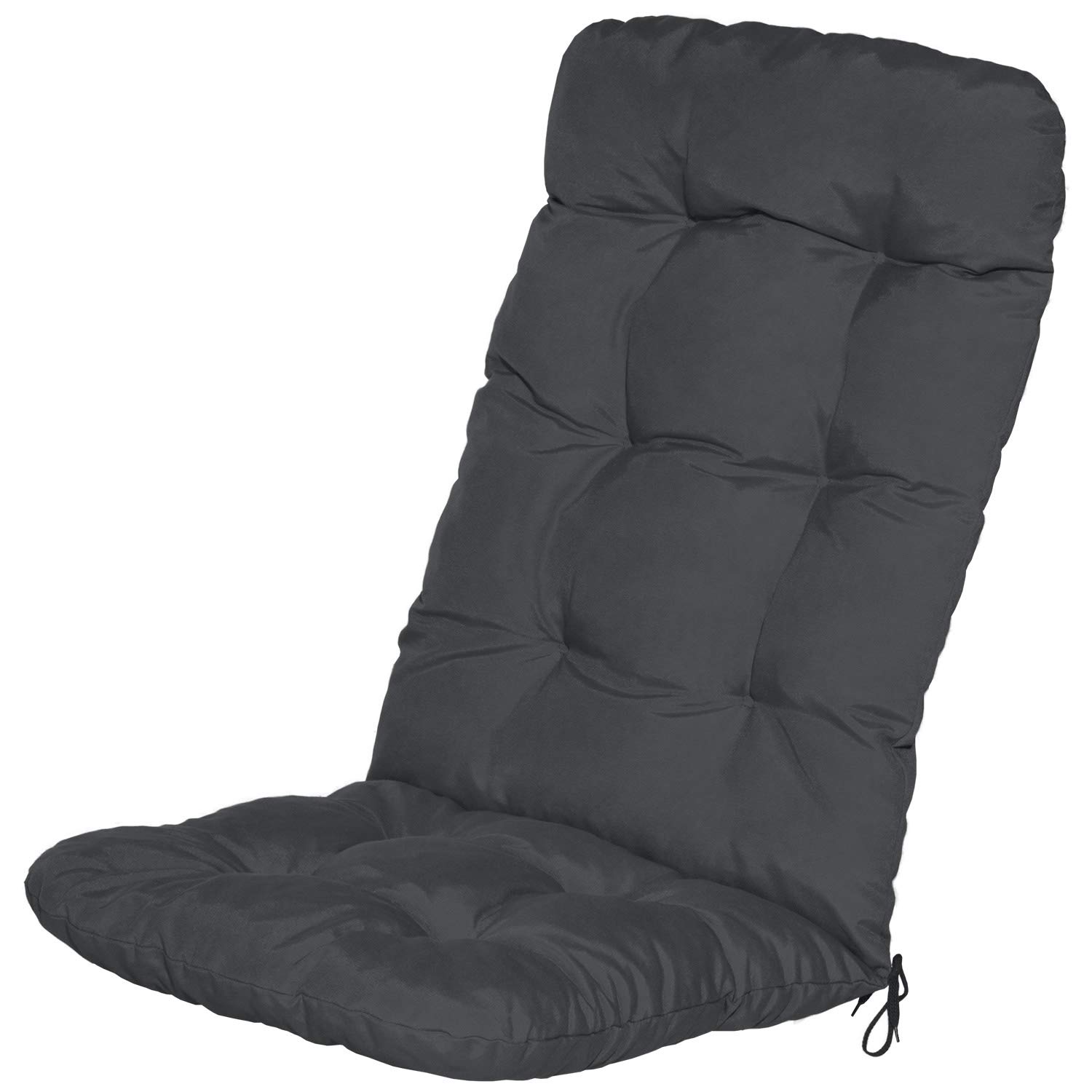 Beautissu Coussin Exterieur Jardin Flair HL – Set de 6 Coussins Chaise Jardin pour Chaise, Fauteuil ou transat de Jardin, terrasse ou Balcon - 120x50x8cm - Dossier Haut - Anthracite