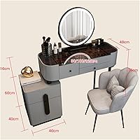 Vista 2 de Dressing Table Makeup Table Dresser Bedroom Modern Minimalist Makeup Table Storage Cabinet Large Combination Cabinet with Makeup Chair Dresser White
