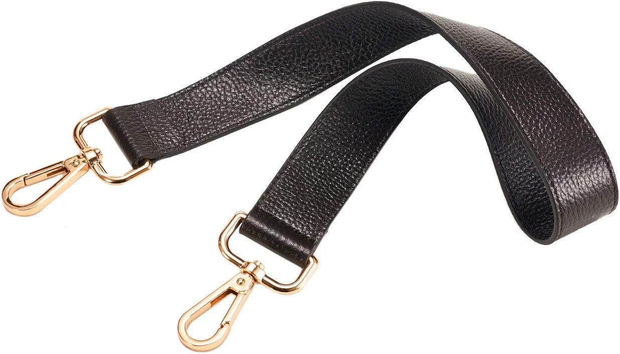 25 inch Leather Replacement Strap for Handbags Shoulder Bag Gold Tone Buckles