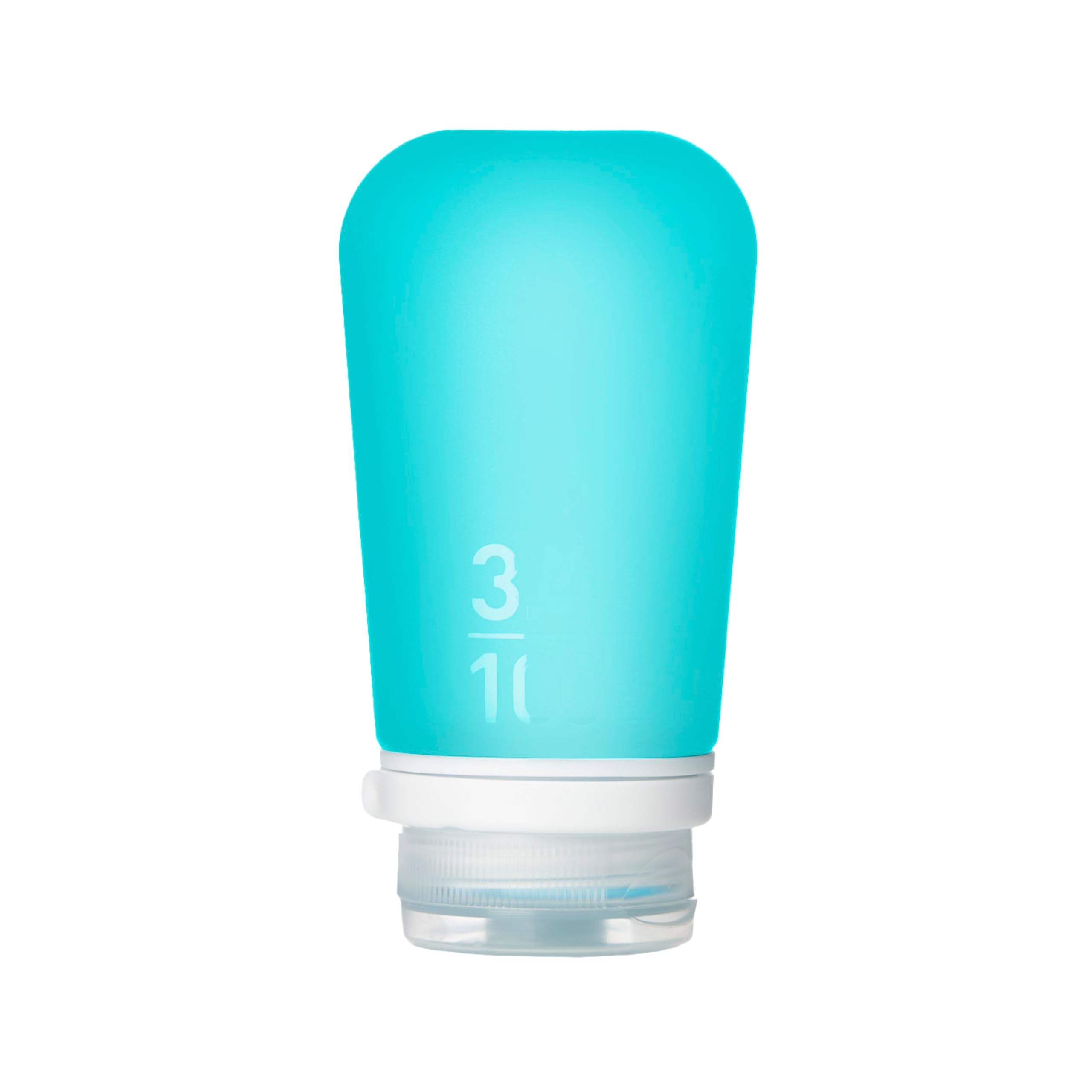 humangear GoToob+ (Large) | Refillable Silicone Travel Bottle | Locking Lid | Food-Safe Material | Aqua, Large (3.4 fl.oz.; 100ml)