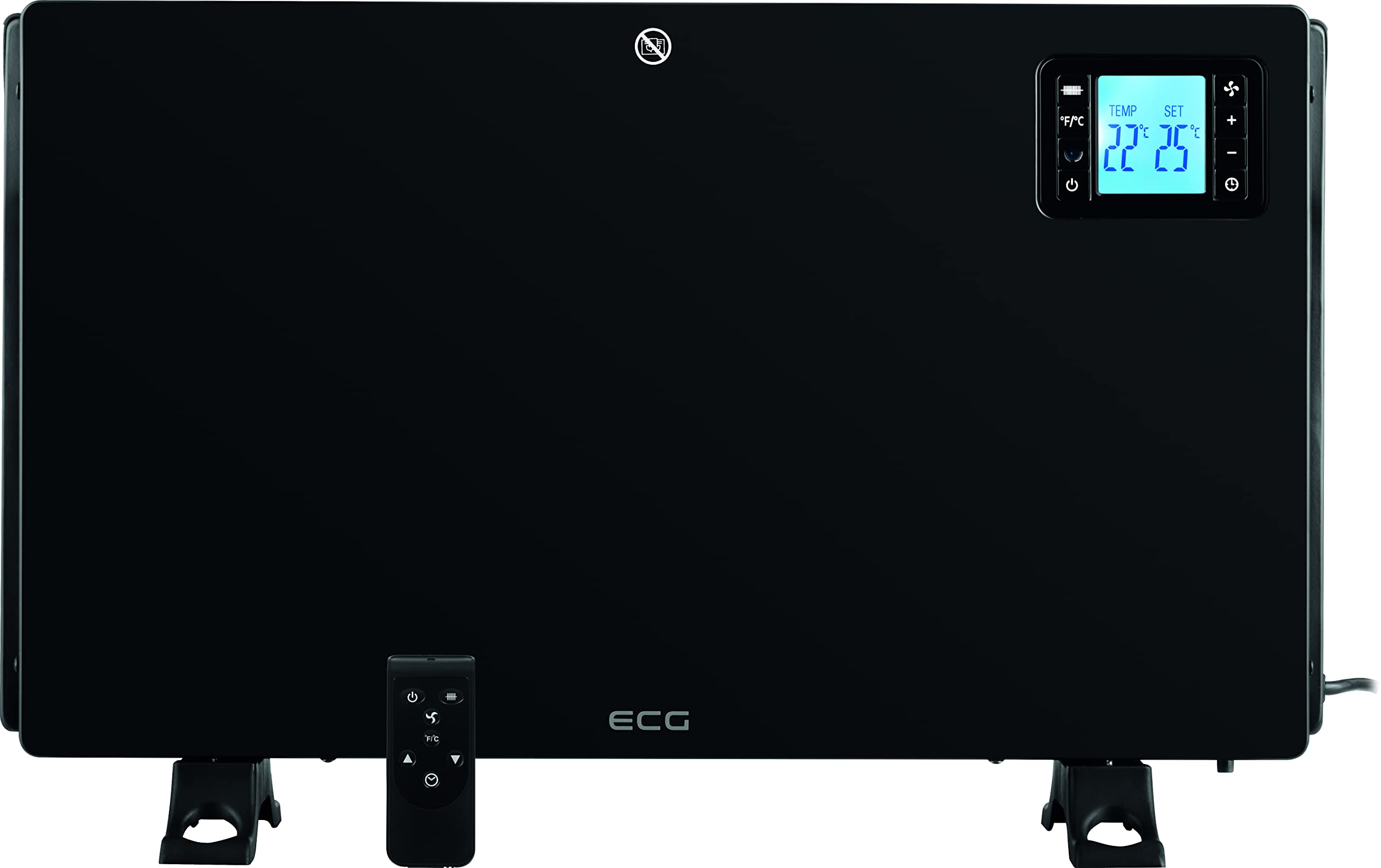 ECG TK 2080 DR Black grzejnik konwektorowy, biały