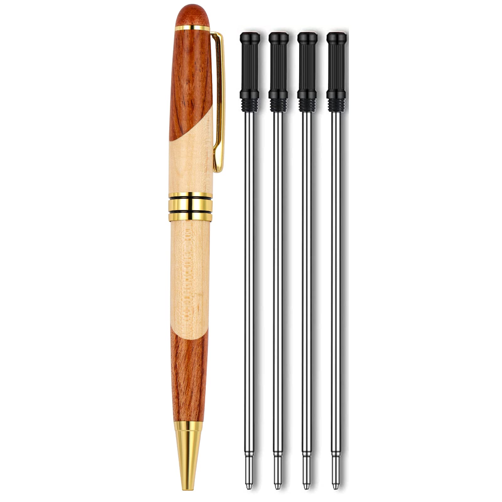 Ballpoint Pen Wooden Ballpoint Pens Business Tip Pen Luxury Pens with Black Refill Ball Pen Gift Set for Planner Journal Executive Business,Office Work