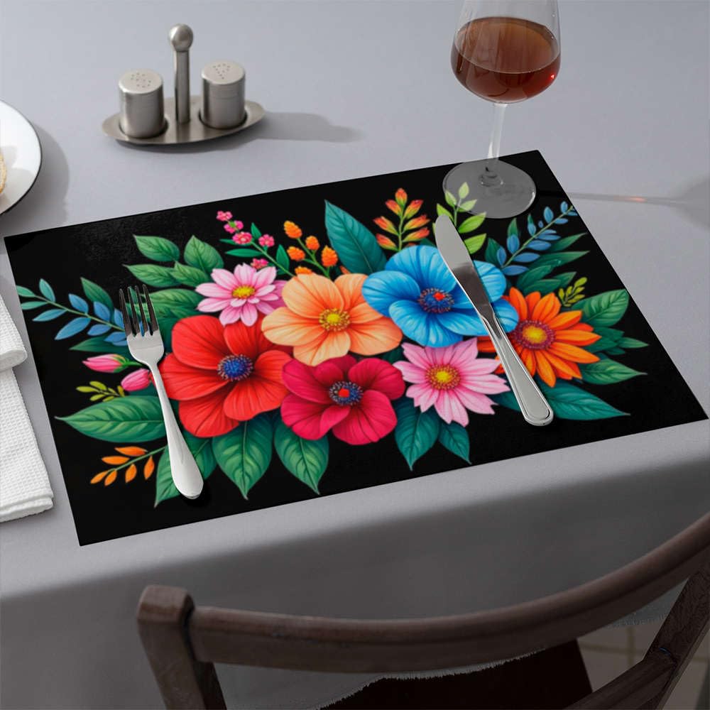Sets de table en silicone fleuris pour égayer vos repas en famille sur le comptoir