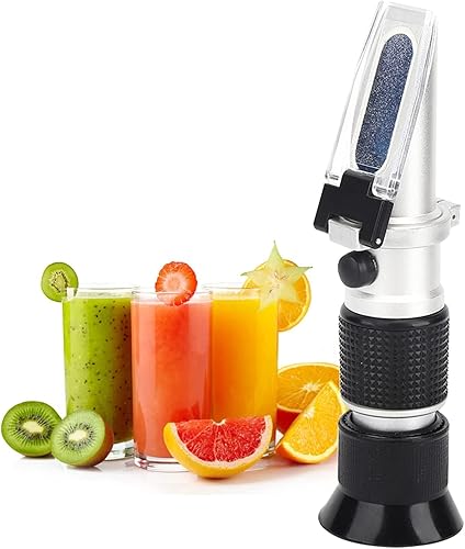Miniatura 1 de Refractómetro portátil, 0-90% refractómetro digital Brix Hidrómetro de contenido de azúcar, compensación automática de temperatura, máquina de