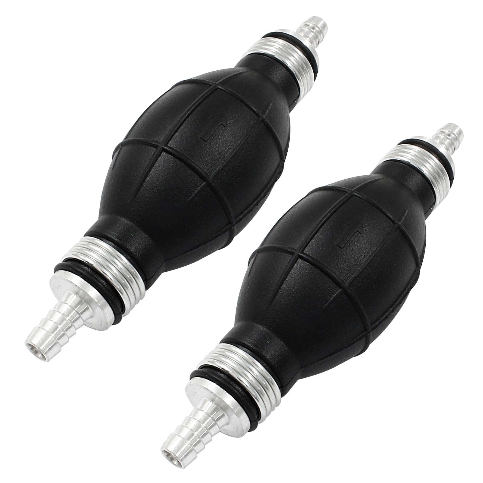 Unlorspy 2Pcs (8mm)/5/16" Bulb Type Rubber Black Fuel Line Hand Primer Pump for Car & Marine Boat Fuels Transfer Accessories