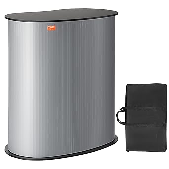 VEVOR Portable Tradeshow Podium Table, 35.43" x 19.29" x 37.01", Display Exhibition Counter Stand Booth Fair with Wall, Foldable Promotion Retail Bar Table Pop Up Podium Counter with Carrying Bag