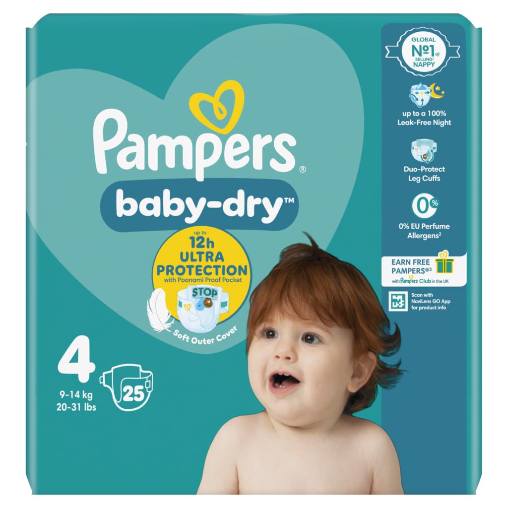 Pampers Baby Dry taglia 4, 9-14 kg, 25 pannolini