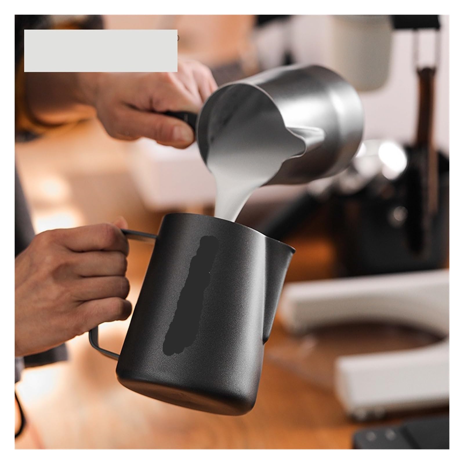 Jarra de espuma leche 3,0, jarra acero inoxidable 450/600ml, Compatible con accesorios café Espresso Latte Art(600ml Sliver Spot)