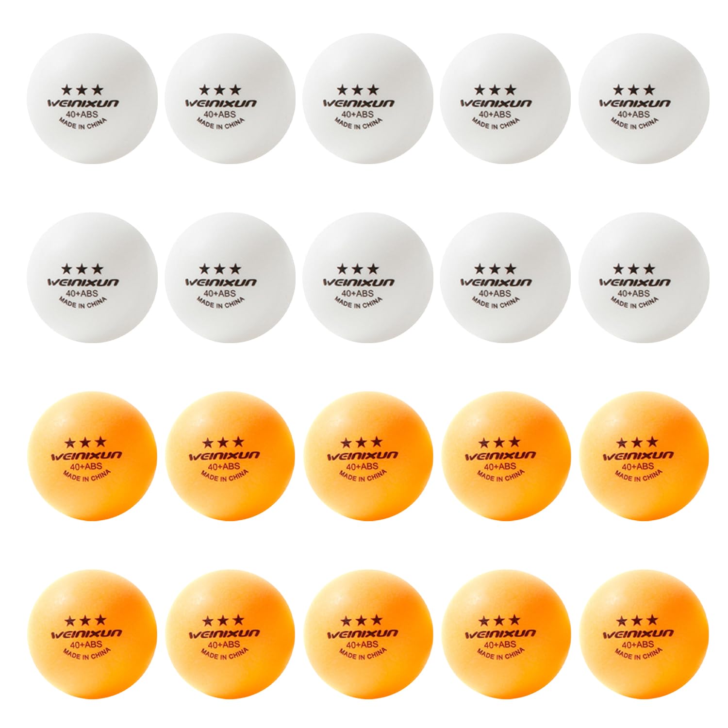 20 Pezzi da Pingenna da Tavolo, Tennis da Tavolo All'Aperto, Tennis da Tavolo Colorato, Tennis da Tavolo, Tennis da Tavolo Arancione, Tennis da Tavolo Bianco.