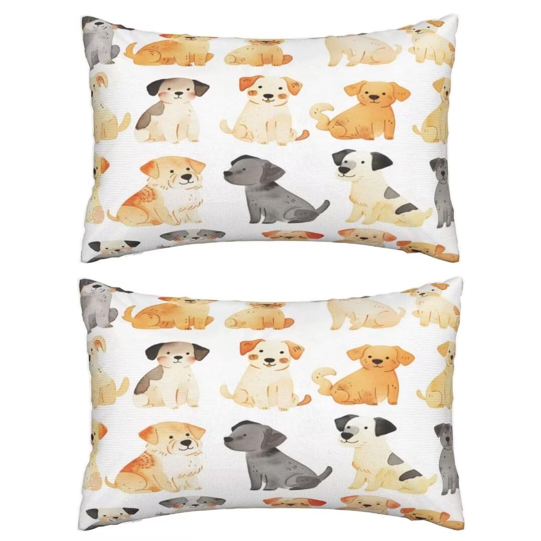 Kissenbezug 70 x 90 cm Niedlich Kissen, Sofakissen Superweicher Kopfkissenbezug Dekorative Kissenbezüge (2er Set) Kissenhülle mit ReißVerschluss Deko Kissen für Couch Wohnzimmer Schlafzimmer Hund J480